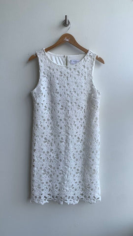 Pre-Owned Jessica Simpson White Lace Sleeveless Dress - Size 6
