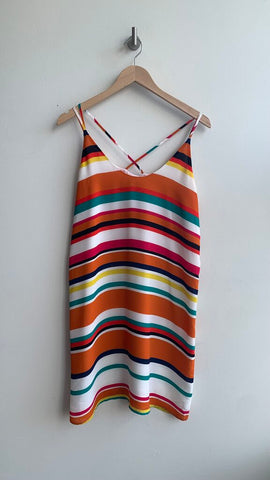 Pre-Owned Eliane Rose Striped Multi Colour Sleeveless Cross Straps Dress - Size 6