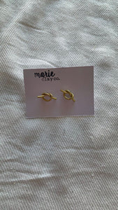 Pre-Owned Marie Clay Co Gold Knot Stud Earrings
