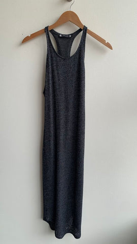 Pre-Owned C'est Moi Black Heathered Sleeveless Ribbed Maxi Dress - Size Small