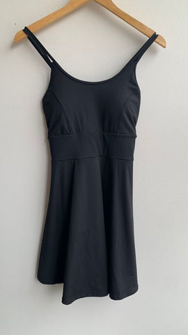 Pre-Owned Black Athletic Strappy Back Built in Shorts Tennis Dress- Size Medium