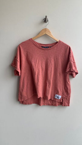 Pre-Owned Calvin Klein Salmon Boxy Tee - Size X-Large