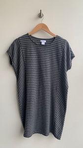 Pre-Owned Kenar Grey Stripe T-Shirt Dress - Size Medium