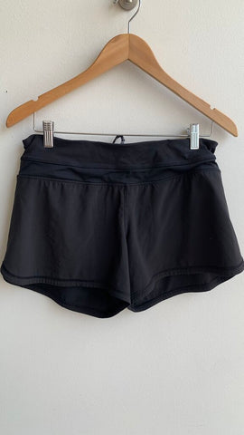 Pre-Owned Lululemon Black Speed Up Shorts- Size 8