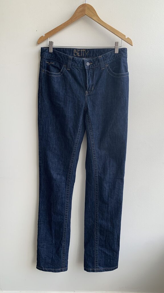 Pre-Owned Kimes Ranch Dark Blue Denim 'Betty' Straight Leg Jeans- Size 8