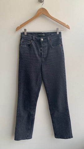 Pre-Owned Denim Forum 'The Arlo' High Rise Straight Black Jeans- Size 25