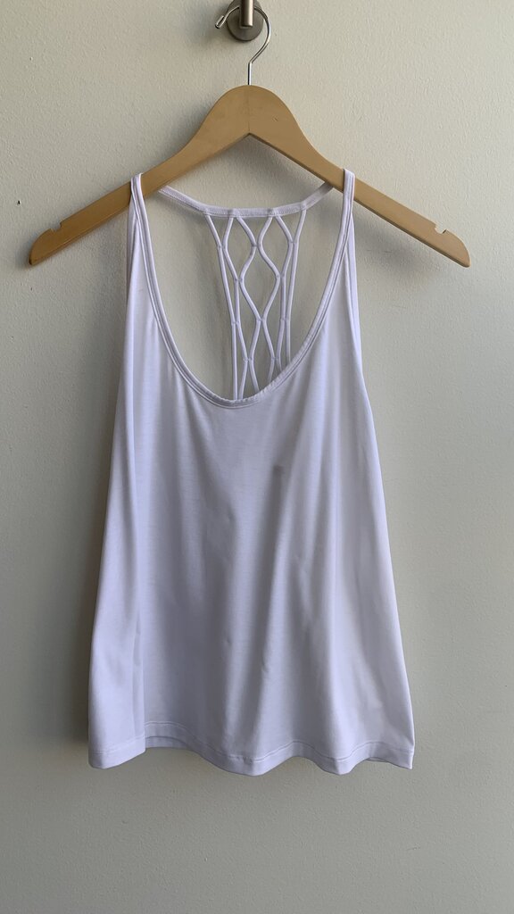 Pre-Owned Lululemon Whie Criss-Cross Racerback Tank - Size 8