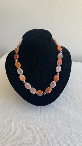 Pre-Owned Orange Stone Necklace