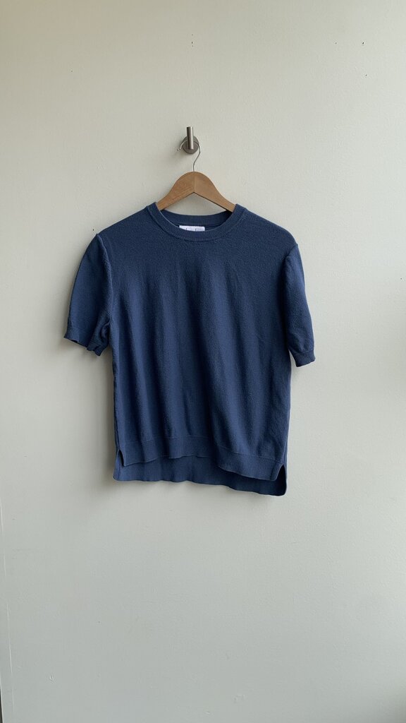 Pre-Owned Kersh Blue Knit Short Sleeve Top - Size Medium