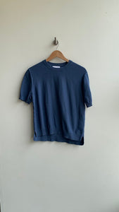 Pre-Owned Kersh Blue Knit Short Sleeve Top - Size Medium