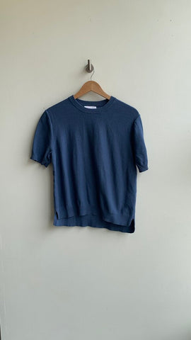 Pre-Owned Kersh Blue Knit Short Sleeve Top - Size Medium