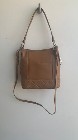 Pre-Owned Aimee Kestenberg Brown Quilted Bottom Leather Shoulder Bag/Crossbody (NWT)