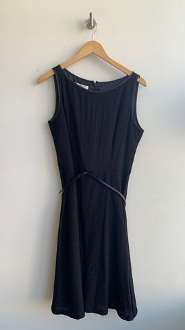 Pre-Owned Evan-Picone Black Textured A-Line Dress - Size 8