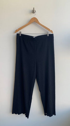 Pre-Owned Wilfred Black Wide Leg Lettuce Hem Pants - Size X-Large