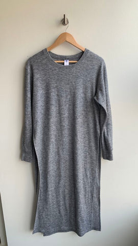 Pre-Owned Smash + Tess Grey Heathered Long Sleeve Sweatshirt Styled Side Cut Tunics- Size X-Small