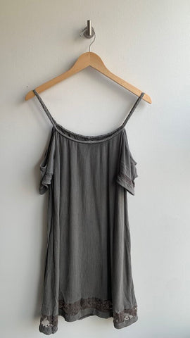 Pre-Owned Black Swan Green Braided Off Shoulder Bottom Lace Dress - Size X-Small