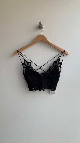 Pre-Owned Free People Black Lacey Bralette (NWT)- Size Small