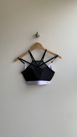 Pre-Owned Gottex White with Black High Neck Sports Bra- Size Small
