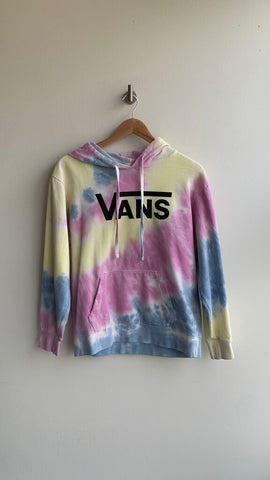 Pre-Owned Vans Pink/Yellow/Blue Tie Dye Hoodie- Size Small