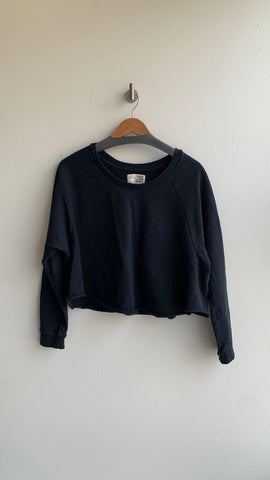 Pre-Owned Jackson Rowe Black Cropped Sweatshirt- Size Small