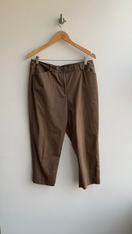 Pre-Owned Anne Klein Brown Stretch Taper Trouser- Size 10