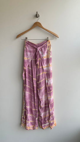 PRe-Owned Young Fabulous & Broke Purple/Yellow Tie Dye Wrap Pants- Size X-Small