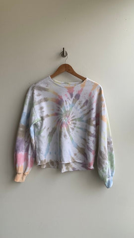 Pre-Owned Abercrombie & Fitch White Multi Coloured Crew Neck Sweater- Size X-Small