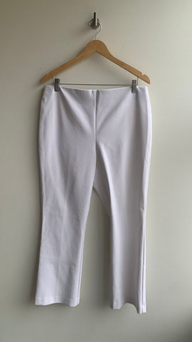 Pre-Owned Rachel Zoe White Stretch Waist Wide Leg Dress Pant- Size 14
