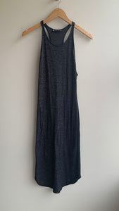 Pre-Owned C'est Moi Black Heathered Sleeveless Ribbed Maxi Dress - Size Large