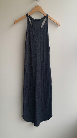 Pre-Owned C'est Moi Black Heathered Sleeveless Ribbed Maxi Dress - Size Large