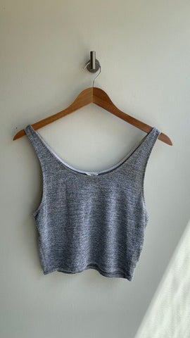 Pre-Owned Wilfred Free Heatherd Grey Soft Cropped Sleeveless Top - Size Large