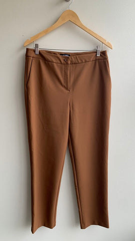 Pre-Owned Hilary Radley Brown Straight Leg Dress Pant- Size 10
