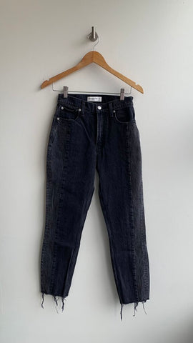 Pre-Owned Abercrombie & Fitch Two-Tone Black Skinny Jeans - Size 25