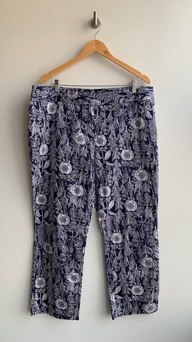 Tommy Hilfiger Navy FLoral Printed Straight Leg Pant - Size X-Large