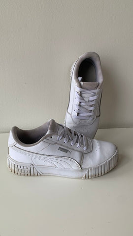Pre-Owned Puma White Chunky Sole Sneakers - Size 8