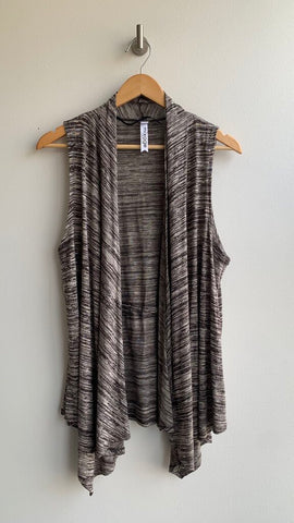 Pre-Owned Mixage Brown Heathered Drape Sleeveless Knit Vest - Size Medium