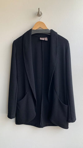 Pre-Owned Easywear by Chico's Black Open Front Rounded Pockets Jacket - Size 0
