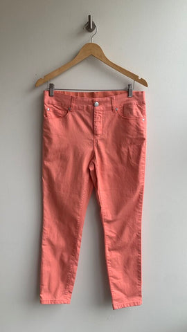 Pre-Owned Tribal Jeans Peach Skinny Pull On Jeans- Size 8