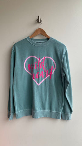 Pre-Owned Lady Getz Greeen 'Wild Heart' Graphic Sweatshirt - Size Small
