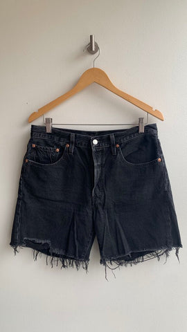 Pre-Owned Levi's Black 501 Denim Cut-Off Shorts - Size 30