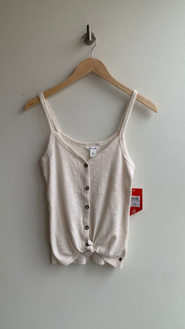 Pre-Owned Ripzone Cream Waffle Knit Button Front Tank - Size Small (NWT)