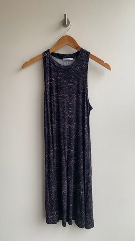 Pre-Owned Dex Navy Chevron Print Sleeveless Dress - Size Small