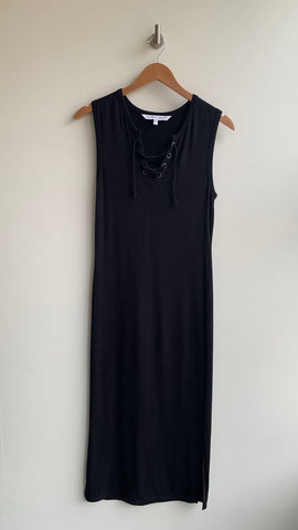 Pre-Owned Cupcakes & Cashmere Black Laced V-Neck Sleeveless Dress - Size Small