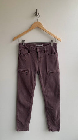Pre-Owned Mavi Purple Zip Pocket Skinny Jeans - Size 27