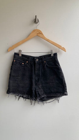 Pre-Owned Levi's Black 512 Cut-Off Denim Shorts - Size Small (Estimated)