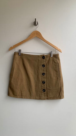 Pre-Owned Chloe & Katie Brown Button-Front Mini Skirt - Size Medium
