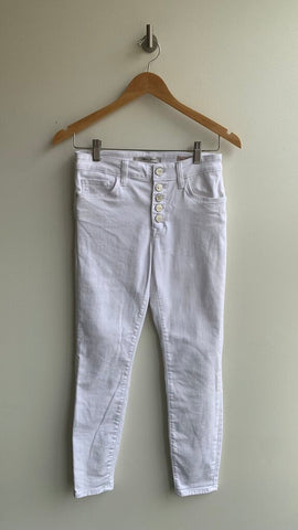 Pre-Owned Mavi White 'Tess' High Rise Skinny Jeans - Size 28