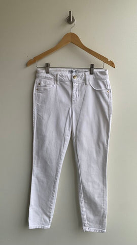 Pre-Owned Guess White 'Sexy Curve' Skinny Jeans - Size 28