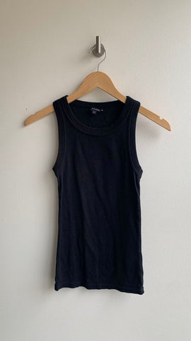 Pre-Owned Tahari Black Ribbed Sleeveless Fitted Top- Size Small