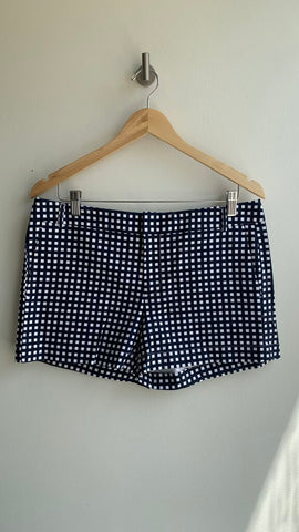 Pre-Owned Banana Republic Navy/White Square Print 'Ryan' Fit Shorts- Size 10